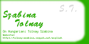 szabina tolnay business card